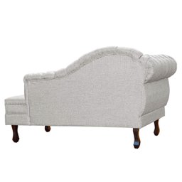 Recamier Divan Sofá Moderno Larissa Lado Direito Linho Bege - 4