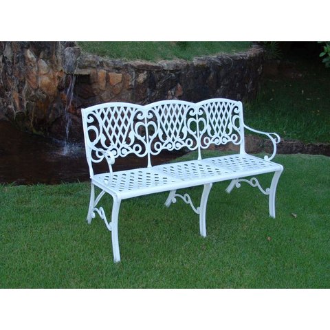 Banco de Jardim Área Externa Búzios 3 Lugares Piscina Varanda Alumínio Fundido Artesane Móveis