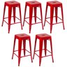 KIT - 5 x banquetas altas Iron Tolix - 76 cm - Vermelho - 1