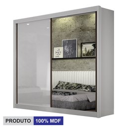 Guarda Roupa Casal São Paulo 2 Portas 1 com Espelho 3 Gavetas 100% MDF Branco - 5 Guarda Roupa Casal São Paulo 2 Portas 1 com Espelho 3 Gavetas 100% MDF Branco - 5
