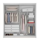 Ver imagem 4 de Guarda Roupa Casal São Paulo 2 Portas 1 com Espelho 3 Gavetas 100% MDF Branco