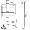 Ver imagem 5 de Suporte Refletor Inclinado Parede Braço 70 Cm Preto