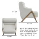 Ver imagem 3 de Poltrona Decorativa Madri Pes Madeira Linho Tcs 701 Moll