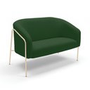 Ver imagem 2 de Sofá 2 Lugares Namoradeira Stella Industrial Alta Champanhe Suede Verde D03 - D’Rossi