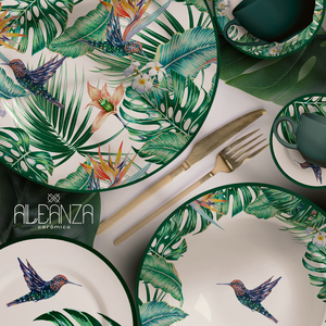 Jogo de Pratos Raso Beija Flor Alleanza com 6 Unidades 1ºlinha