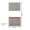 Ver imagem 4 de Cozinha Compacta Americana 5 Portas 3 Gavetas 100% Mdf Cinza/nature - Henn