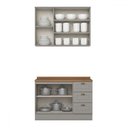 Ver imagem 3 de Cozinha Compacta Americana 5 Portas 3 Gavetas 100% Mdf Cinza/nature - Henn