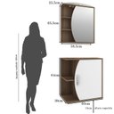 Ver imagem 3 de Conjunto para Banheiro 3 Peças 1 Gabinete com Cuba 1 Espelheira Duna Marrom/Nogal/Branco