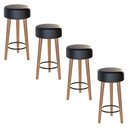 Ver imagem 1 de Kit 04 Banquetas Baixa Cozinha Paris D-33 Preto