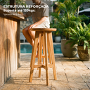 Ver imagem 6 de Kit 2 Banquetas Altas 70cm em Madeira para Cozinha e Área Gourmet – Resistente e Moderna – Arveni