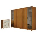Ver imagem 1 de Guarda Roupa Casal Prime 6 Portas com Cômoda São Paulo 6 Gavetas 2 Portas Cinamomo Off White – Leife