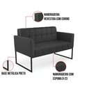 Ver imagem 5 de Sofá Namoradeira Elisa Corino Base Metálica Industrial Preto - D'Rossi Preto