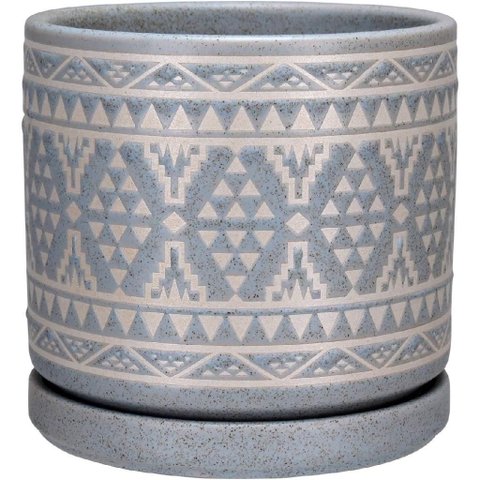 Cachepô Vaso Decorativo Home&co Cerâmica 11x11x11cm Cinza