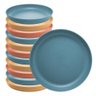 Jogo 12 Pratos de Sobremesa Fibra de Bambu Pp Stripes Cores Sortidas 20cm Lyor - 1