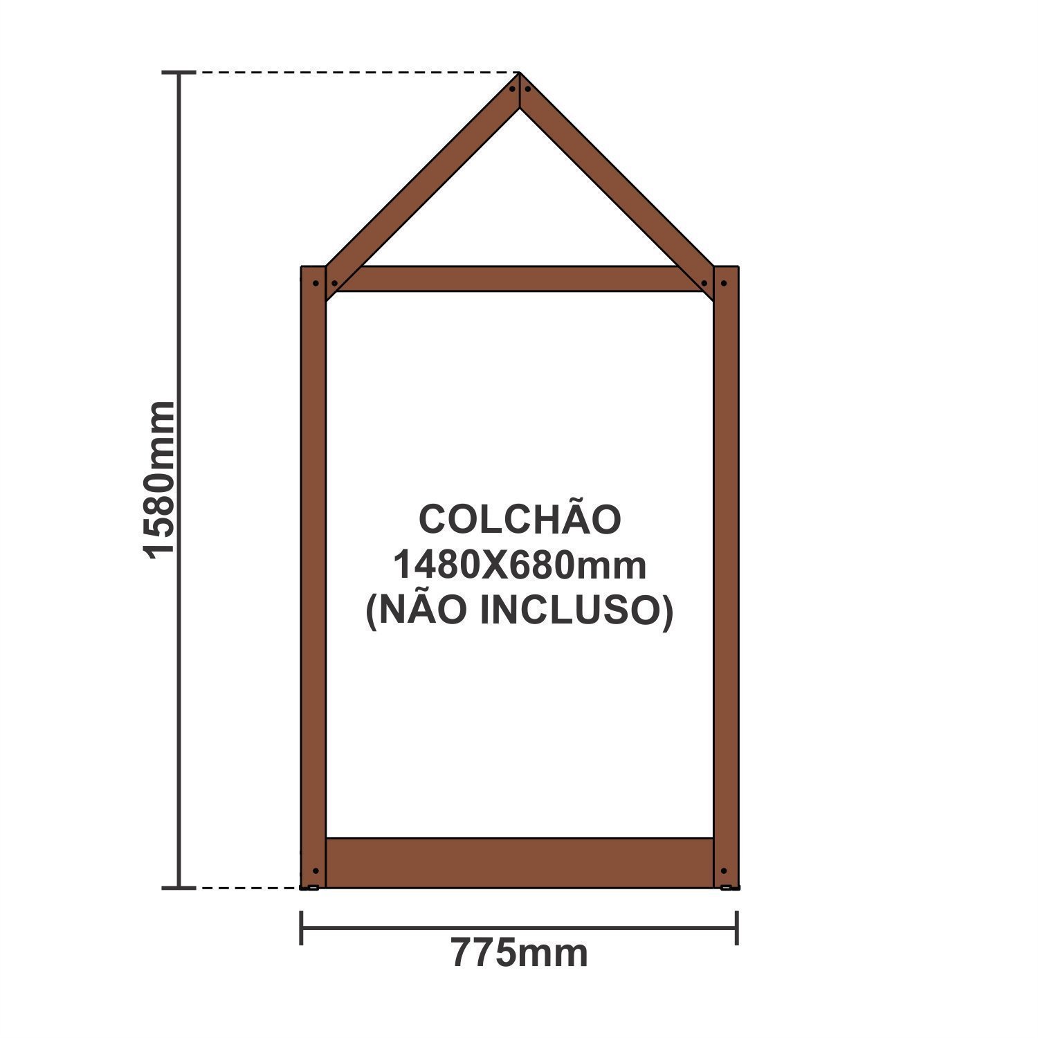 Cama Montessoriana Infantil Madeira Maciça Madri Espresso Móveis - 4