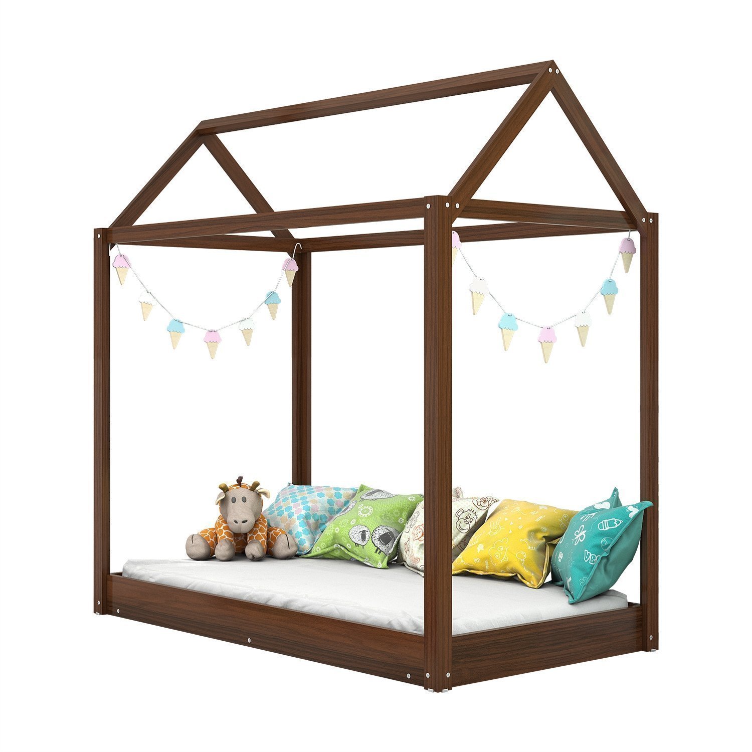 Cama Montessoriana Infantil Madeira Maciça Madri Espresso Móveis - 2