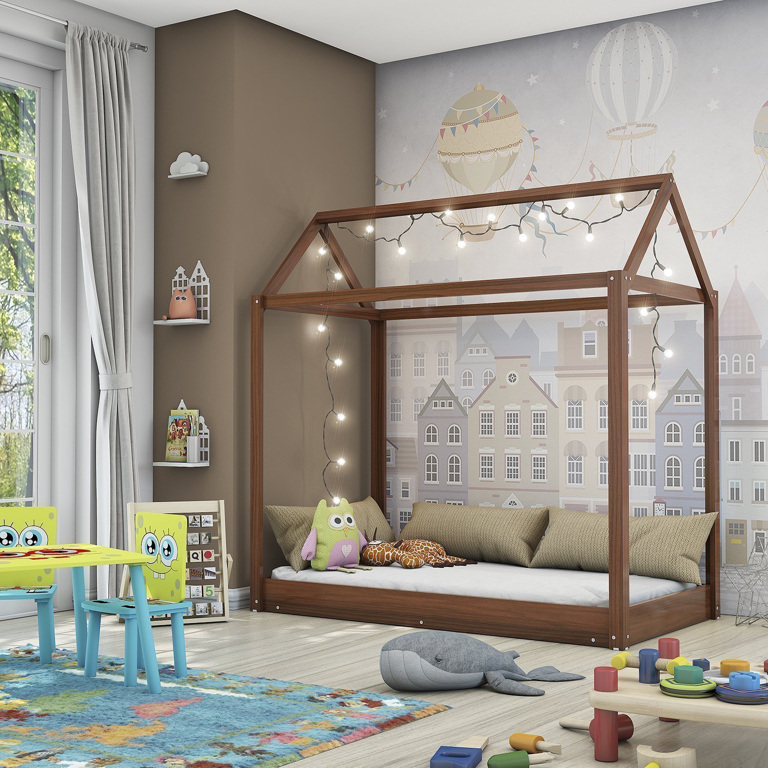 Cama Montessoriana Infantil Madeira Maciça Madri Espresso Móveis - 1