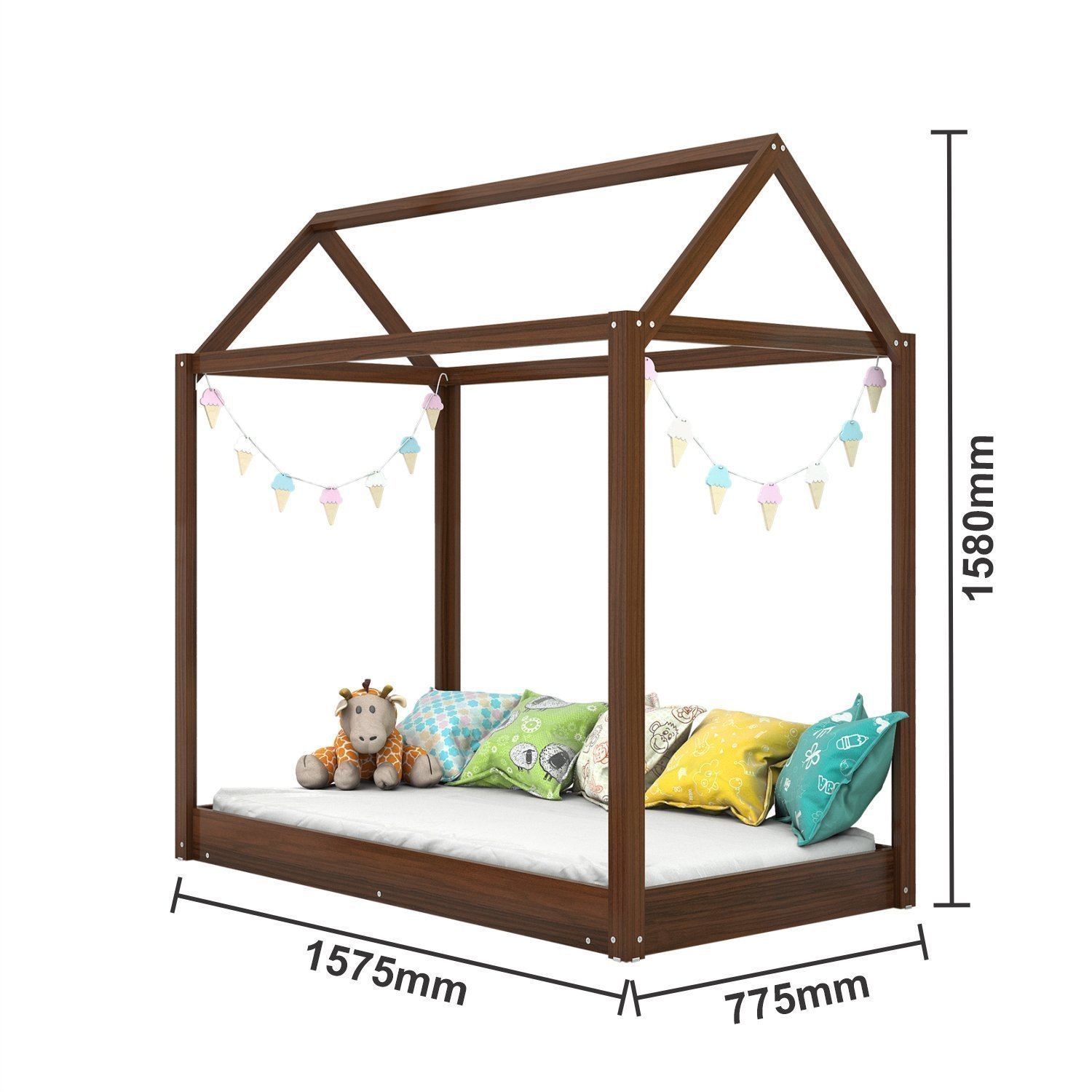 Cama Montessoriana Infantil Madeira Maciça Madri Espresso Móveis - 3