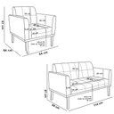 Ver imagem 4 de Conjunto Poltrona e Namoradeira Decorativas Karen Pés Fixo em Madeira Castanho Suede Azul Marinho G1