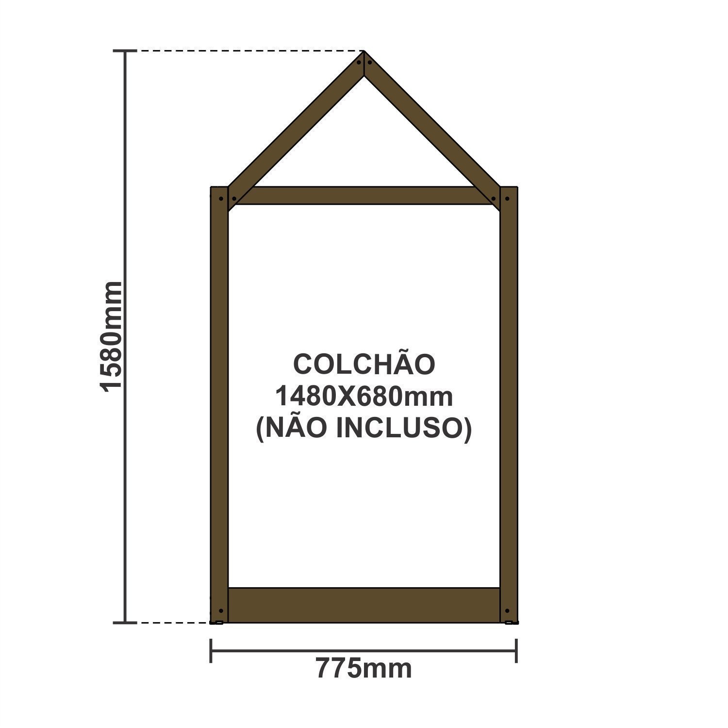 Cama Montessoriana Infantil Madeira Maciça Madri Espresso Móveis - 4