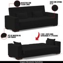 Ver imagem 4 de Sofá Cama Decorativo 210cm Beesley Linho Preto - Gran Belo