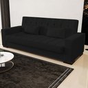 Ver imagem 2 de Sofá Cama Decorativo 210cm Beesley Linho Preto - Gran Belo