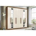 Ver imagem 1 de Guarda Roupa 8 Portas (2 C- Espelho) e 4 Gavetas Master New 8.4 Jatobá-areia - Santos Andirá