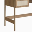Ver imagem 4 de Escrivaninha Athena 2 Gavetas 139cm Palhinha Pé Madeira Boho Móvel na Caixa