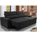Ver imagem 1 de Sofá Retrátil e Reclinável 3,15m Cama inBox Big Star com SoftGel D40 Velupluma Preto