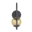 Ver imagem 1 de Arandela Parede Online Preta Globo de Vidro Ambar