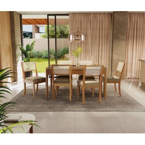 Conjunto Mesa de Jantar com 6 Cadeiras Mira