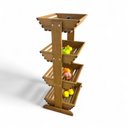 Ver imagem 4 de Fruteira e Estante 4 Cestos Madeira Maciça Maju 48cm Marrom Madeiral