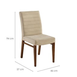 Cadeira Gold - Acabamento Imbuia - Tecido Veludo Paris Marfim - 2