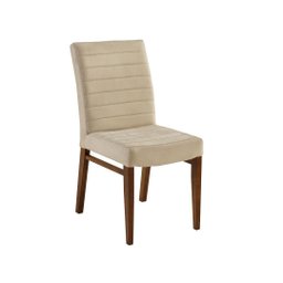 Cadeira Gold - Acabamento Imbuia - Tecido Veludo Paris Marfim - 1