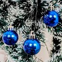 Ver imagem 2 de Kit 16 Bolas Azul Lisa Árvore Natal Decoração Natalino 60mm
