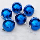 Ver imagem 3 de Kit 16 Bolas Azul Lisa Árvore Natal Decoração Natalino 60mm