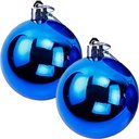 Ver imagem 1 de Kit 16 Bolas Azul Lisa Árvore Natal Decoração Natalino 60mm
