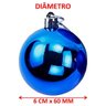 Kit 16 Bolas Azul Lisa Árvore Natal Decoração Natalino 60mm - 4