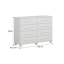 Ver imagem 3 de Cômoda para Quarto MDF/MDP 8 Gavetas San Marino Branco