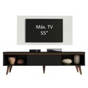 Ver imagem 4 de Rack Madesa Reims e Painel para TV até 55 Polegadas 2 Portas e 1 Gaveta Preto/Branco Cor:Preto/Branc