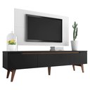 Ver imagem 2 de Rack Madesa Reims e Painel para TV até 55 Polegadas 2 Portas e 1 Gaveta Preto/Branco Cor:Preto/Branc