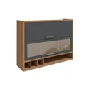 Ver imagem 3 de Armário Aéreo de Cozinha 120cm 2 Portas Basculantes Vidro Reflecta 100% MDF Vicenza Espresso Móveis