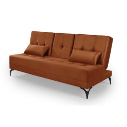 Sofá Cama Solteiro Colorado Reclinável 3 Posições em Suede: Terracota - 3