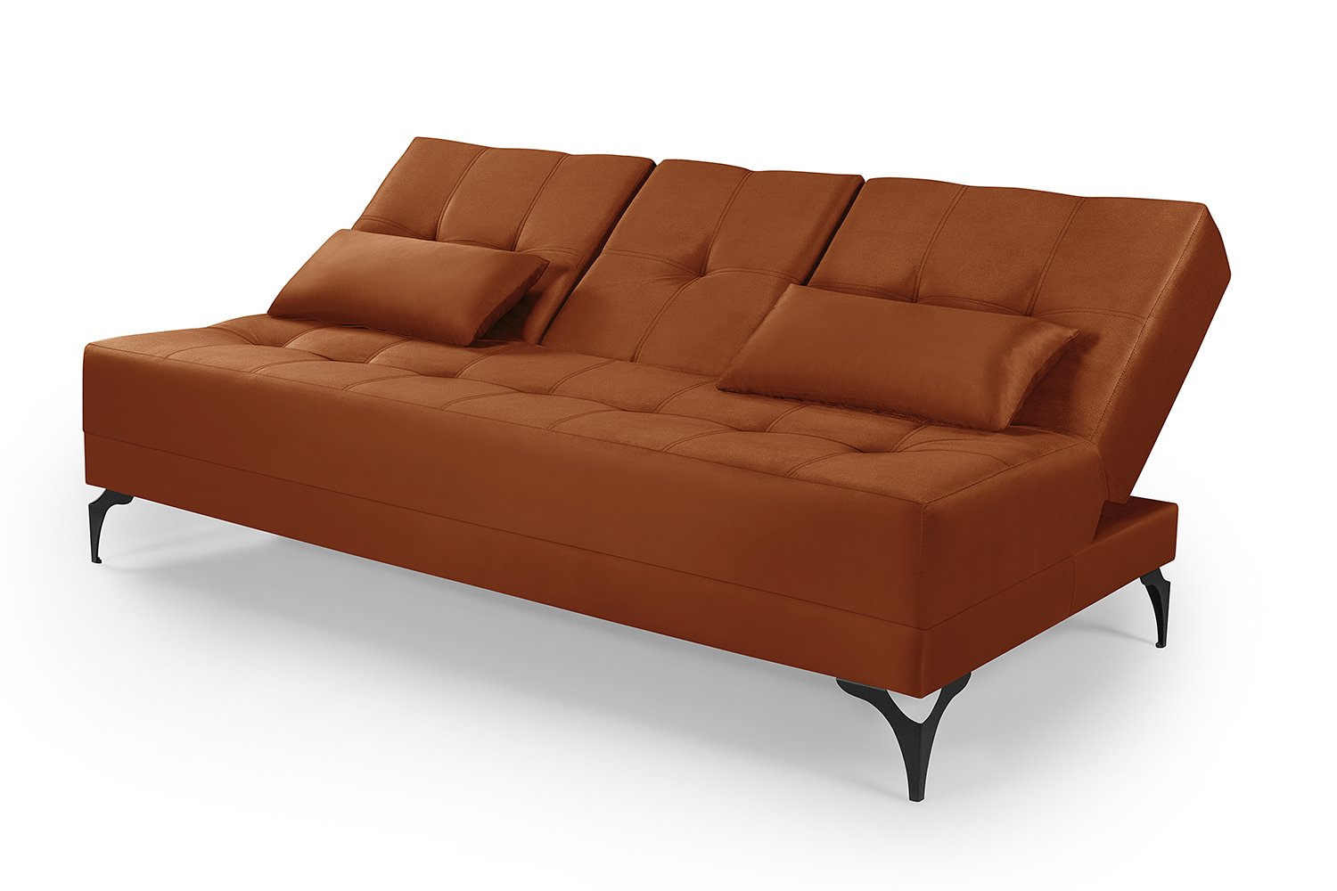 Sofá Cama Solteiro Colorado Reclinável 3 Posições em Suede: Terracota - 5