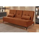 Ver imagem 2 de Sofá Cama Solteiro Colorado Reclinável 3 Posições em Suede: Terracota