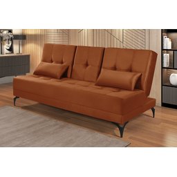 Sofá Cama Solteiro Colorado Reclinável 3 Posições em Suede: Terracota - 2