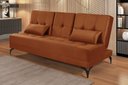 Ver imagem 2 de Sofá Cama Solteiro Colorado Reclinável 3 Posições em Suede: Terracota