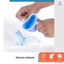Ver imagem 3 de Copo Treinamento Transição Alça e Canudo Bebê em Silicone Azul