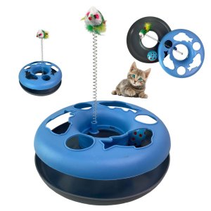 Brinquedo de Gato Pet Ratinho Mola Bola Guizo Animal de Estimaçao Brinquedo Interativo Felino Divers