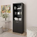 Ver imagem 3 de Armários para Escritório Me4110 C/ 2 Portas e 3 Prateleiras Preto - Tecno Mobili